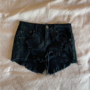 American Eagle Black Ripped Shorts